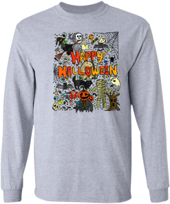 Happy Halloween Scary Retro Shirt Ls