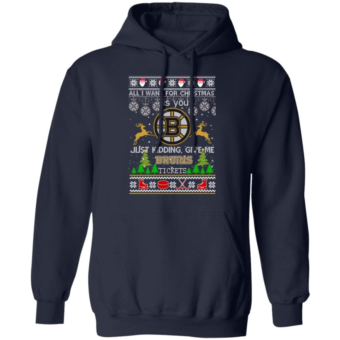 All I Want For Christmas Is You Boston Bruins Ice Hockey Ugly Christmas Sweater